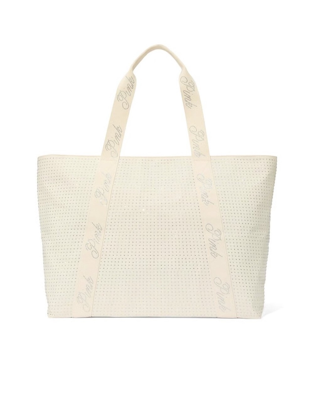 VS Bling rhinestone  Ivory Tote Bag with Branded Straps. NWT - Picture 2 of 9